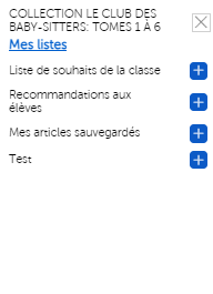 Liste déroulante de la liste de souhaits